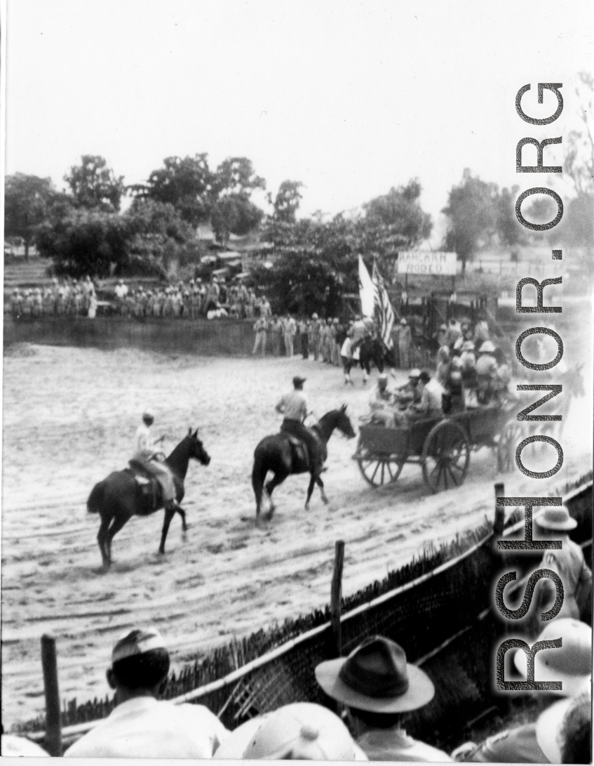 A GI and Allied rodeo at Ramgarh, India, during WWII.