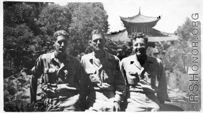 Ehle (left) and two other GIs in China during WWII.