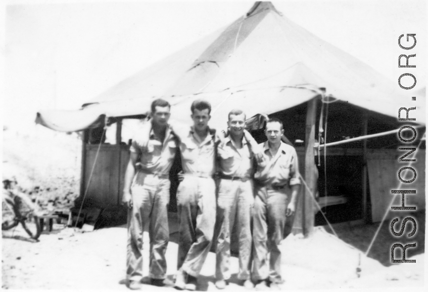 "This is the place we called home at Liangshan, China. The guys in the picture are Parker Fedeler, Ralph O'Connor, Art Rodriguez, and Albert Ondira."