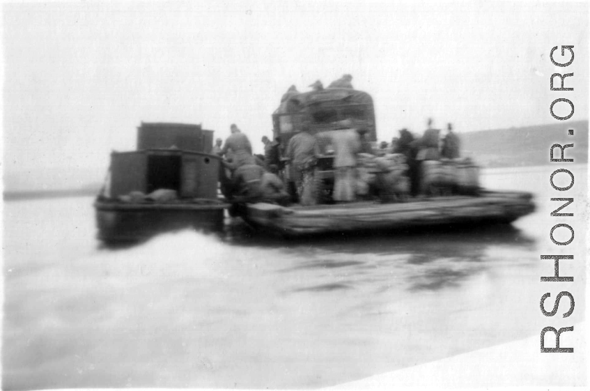 Transport by barge in China during WWII.