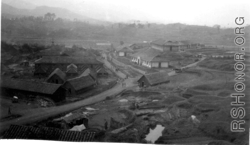 Buildings at an American airbase in China during WWII.