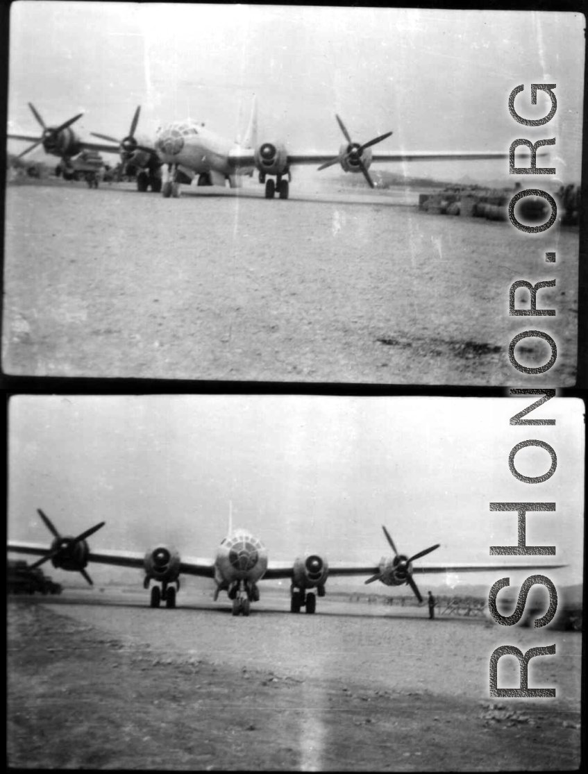 A B-29 bomber in China during WWII.