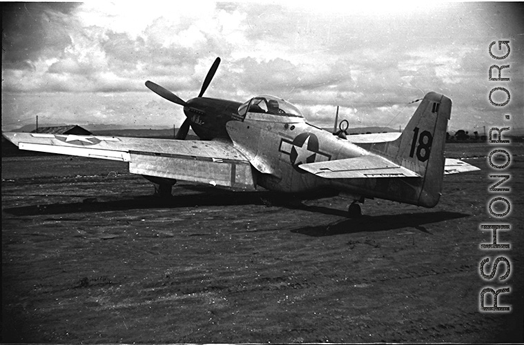 The P-51 fighter, "Mike." C/C Ballew, pilot Hobart. In China during WWII.