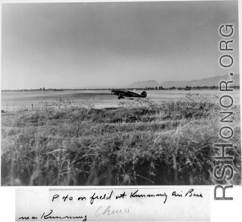 P-40 at Kunming air base, during WWII.