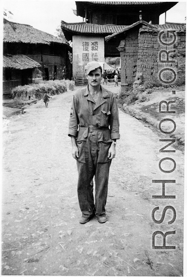 We do not know who the photographer and collector was (he labeled several images as 'me,' as in the image above. We all calling these the 'Roubinek' images, but only since among the collection was a newspaper clipping showing a gravestone with that name on it. A few stateside photos may be of Davenport, Iowa, and many of the photos were printed at the "Universal Photo Service" in La Crosse, Wisconsin. Many of the images seem from quite late in the war, given the type of aircraft and other equipment visible 