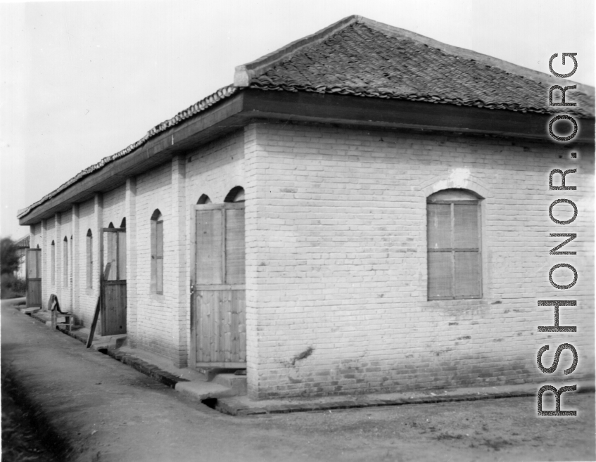 A building on Allied base in China during WWII.