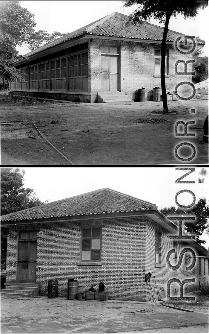 A building on an American air base in Guangxi province, China, during WWII.