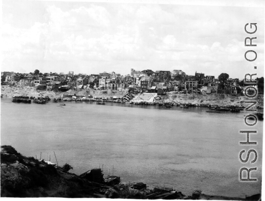 Liuzhou city from the south side of the river, in WWII.