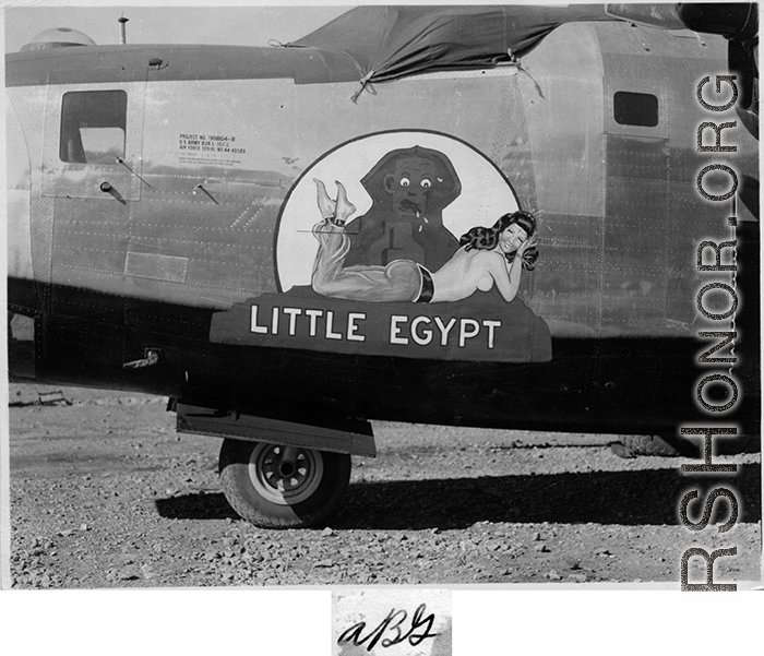 The B-24 "Little Egypt", serial no. #44-49569 in the CBI.  "ABG" (A. B. Gerland)