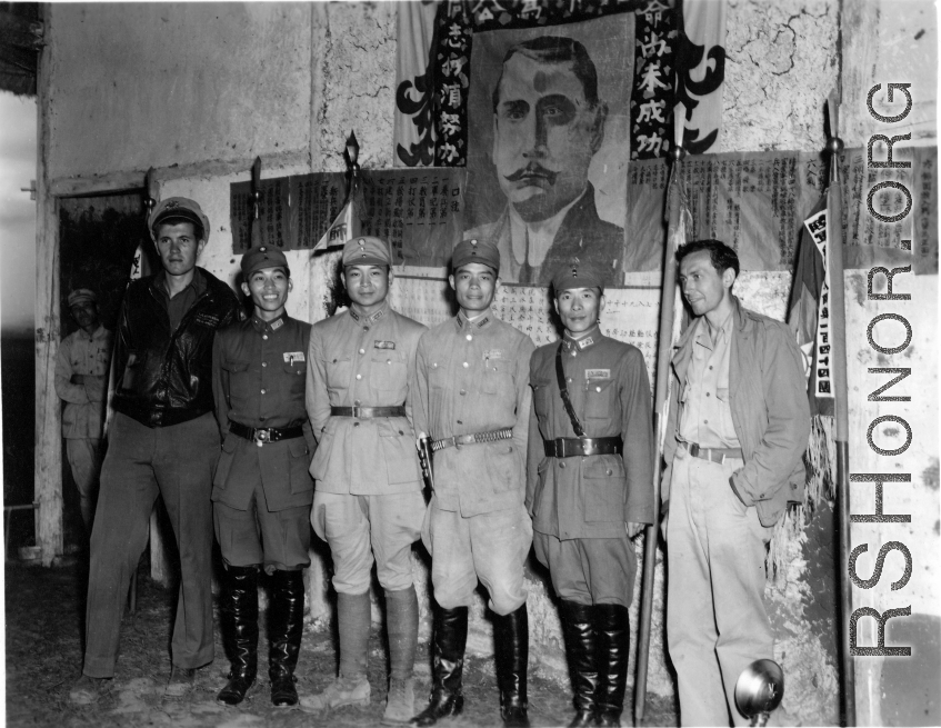 GIs and members junior officers of the 48th Army Division pose together during rally. Eugene T. Wozniak on the far right.