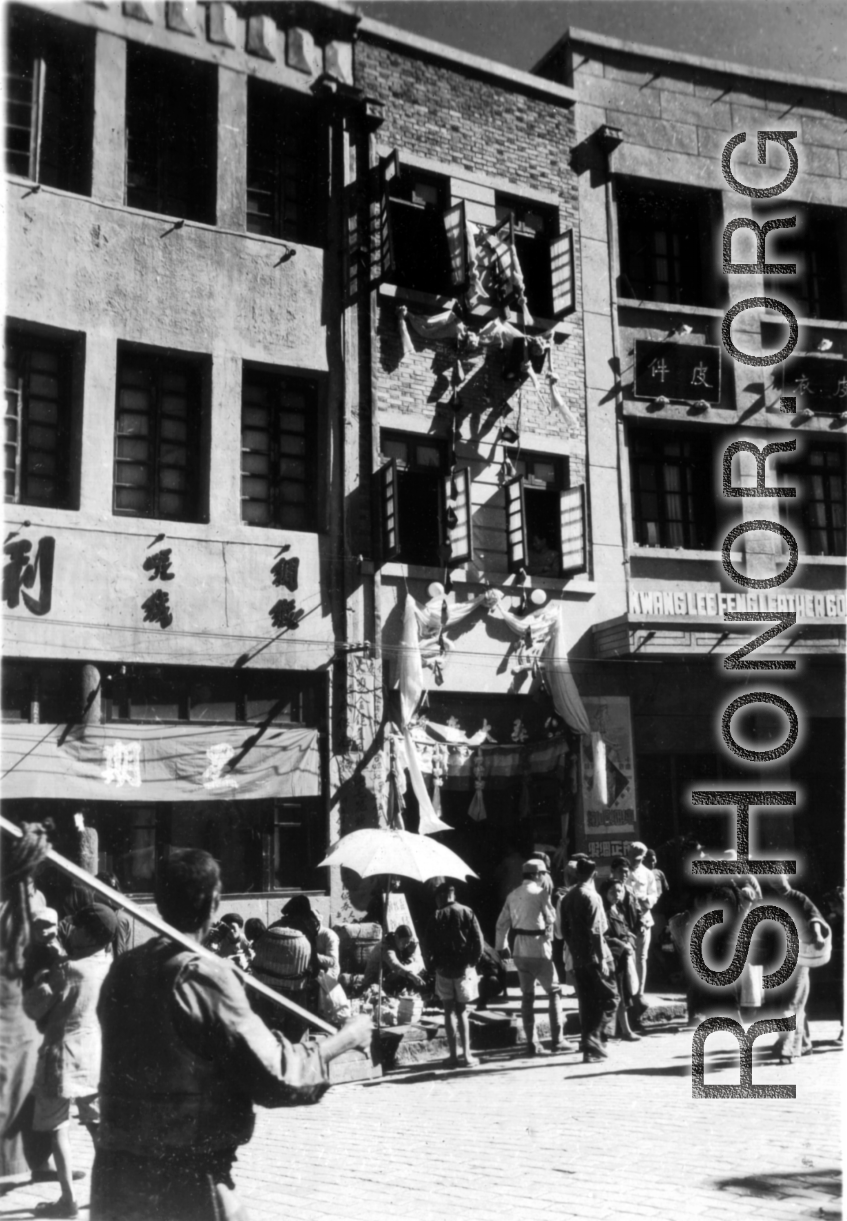 A store in Kunming city, Yunnan province, China, during WWII.