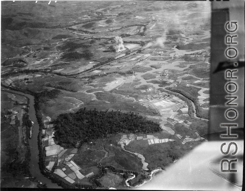 Bombing of small road bridge in either SW China (esp. Guangxi), or Burma, or French Indochina during WWII.