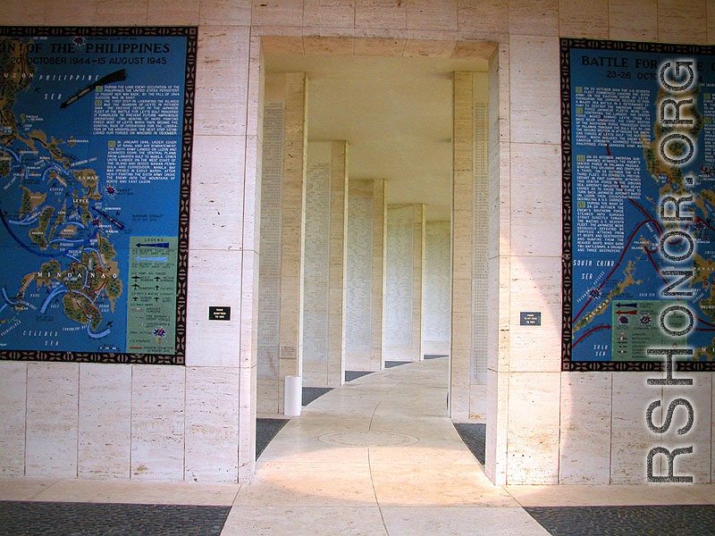 Maps in the Tablet of the Missing, 2006, at the Manila American Cemetery and Memorial  Photo by Dave Dwiggins.