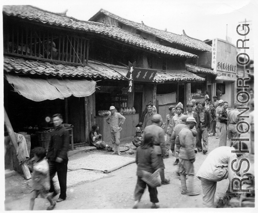 Street scene in SW China during WWII.