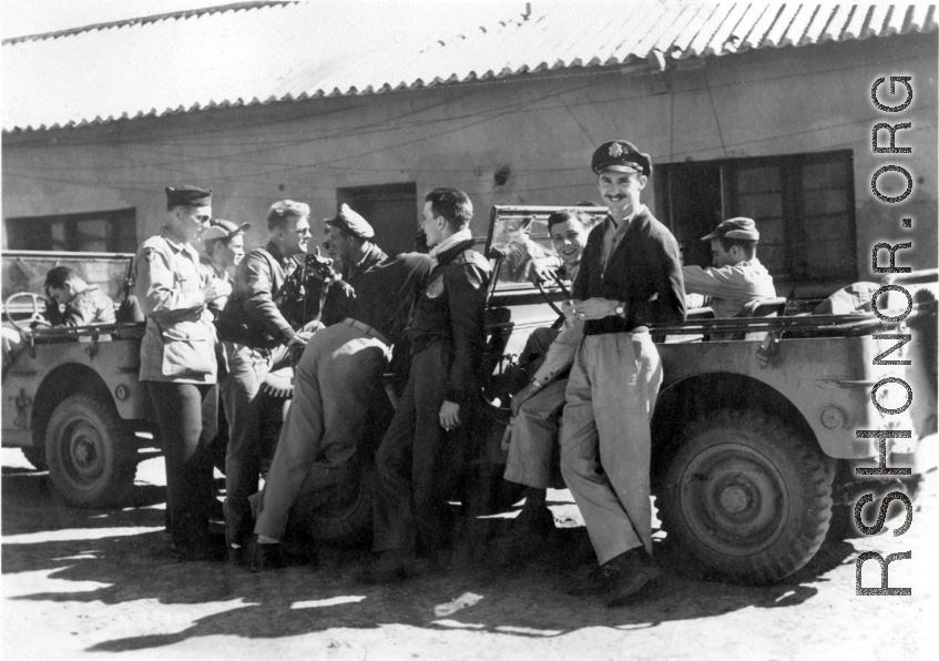 Flyers talk with real animation on an American air base in SW China during WWII.