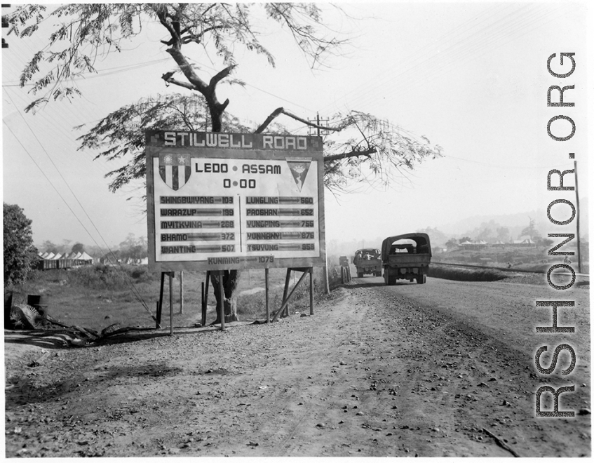 Stilwell Road sign.  797th Engineer Forestry Company  During WWII.