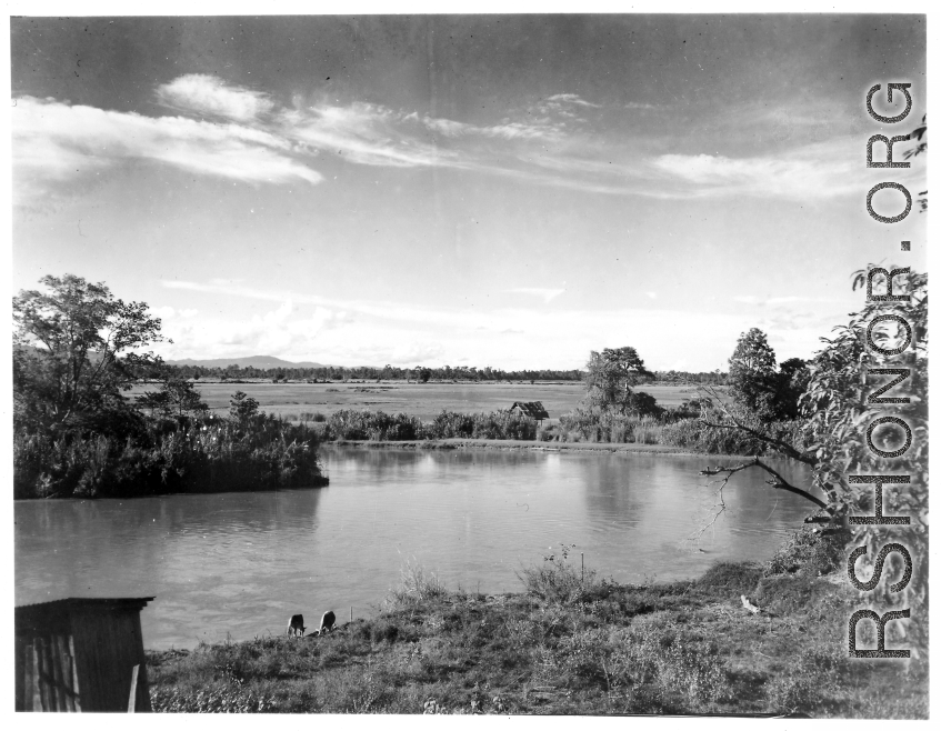 Bend in river in Burma.  During WWII.