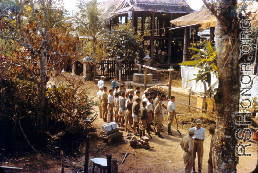 Japanese POWs assemble to work in Burma or SW China, during WWII.