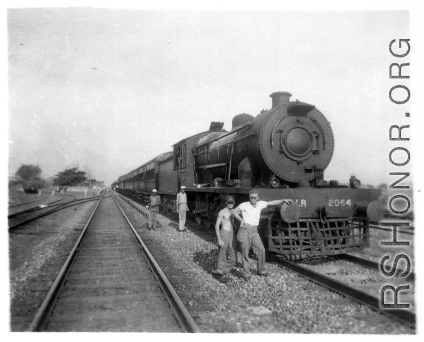 Railroad in India as seen by men of the 2005th Ordnance Maintenance Company during WWII.