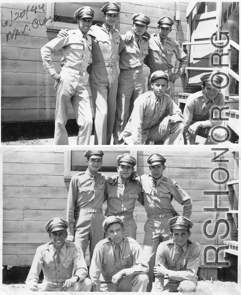 Navigators in training stateside during WWII. June 20, 1944.  Walter Wegner, on far left.