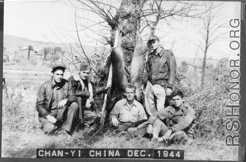 American flyers out exploring and hunting at Chanyi (Zhanyi), December, 1944, during WWII.