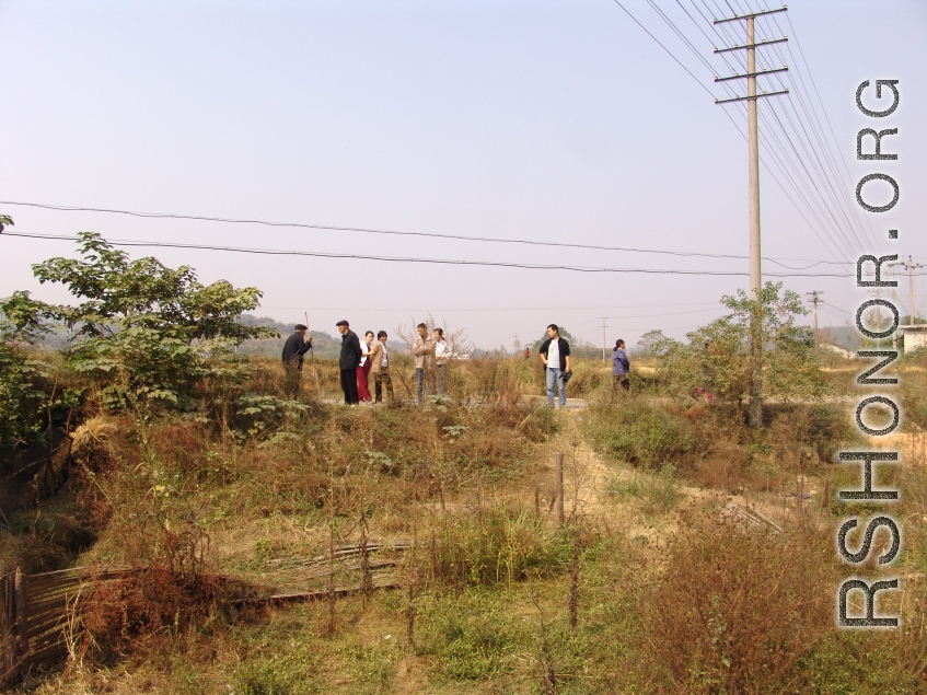 Looking back to the nearby road from the site where the American serviceman's remains are believed to be located.