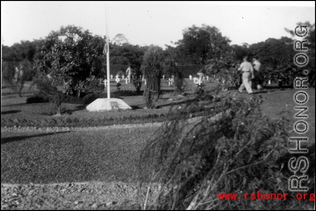 GIs in the CBI visiting a military graveyard during WWII.