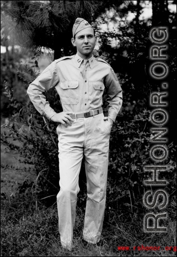 An American serviceman in the CBI.  From the collection of Wozniak, combat photographer for the 491st Bomb Squadron, in the CBI.