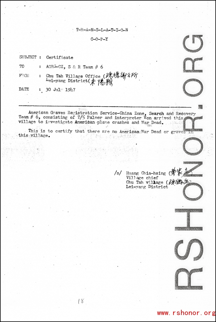 Individual Deceased Personnel File (IDPF) for Albert L. Haynes, MIA, China.