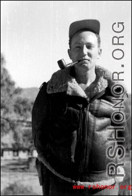 A flyer in the 27th Troop Carrier Squadron in China during WWII.