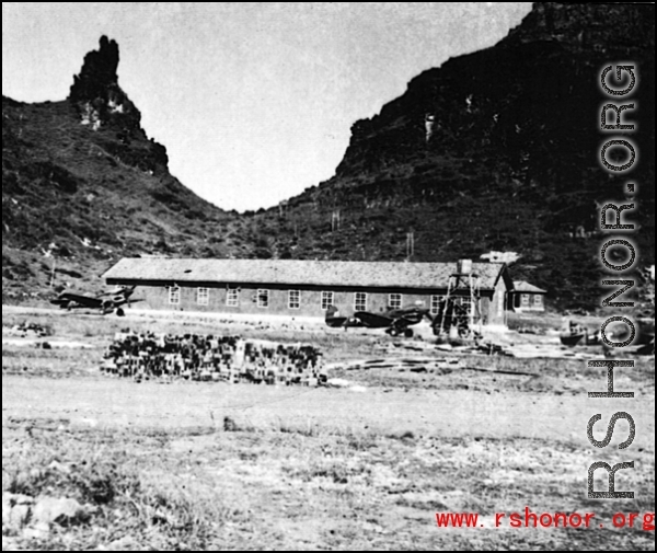 American P-40s parked in Guangxi province during WWII.