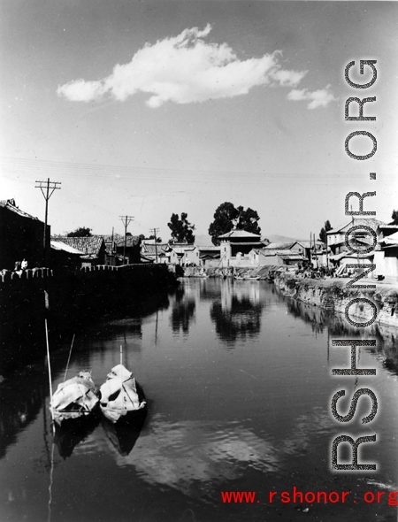 A canal near Kunming, during WWII.
