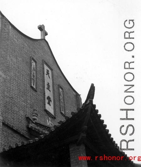 A Catholic church in southern China during WWII.