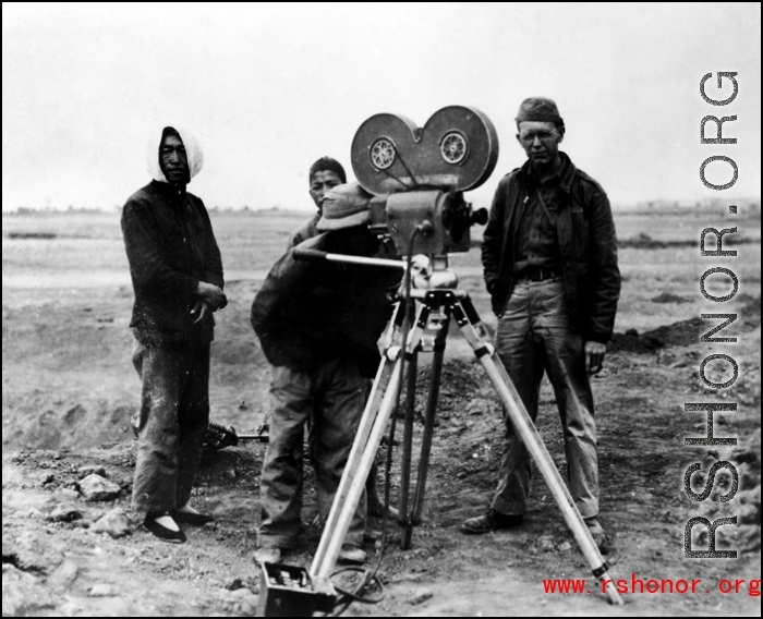 Hal Geer working with a movie camera in the CBI.