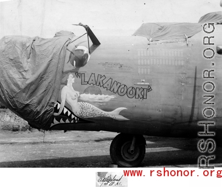 The B-24J "Lakanooki" in the CBI during WWII.  Serial #42-73244.