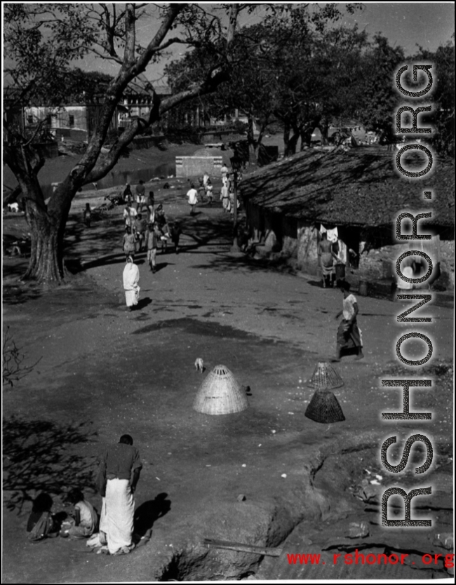 Village life somewhere in India during WWII.  Photo submitted by Glenn S. Hensley, Kirkwood, MO.