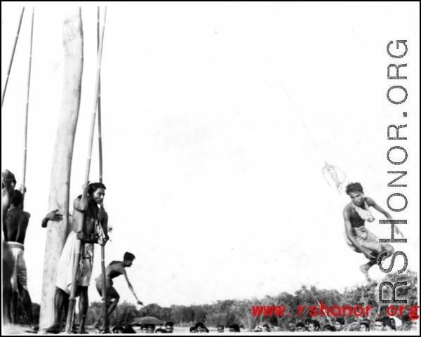 Religiously devoted men in India take part in self-flagellation and self-mutilation as a public performance of devotion to their gods. During WWII.