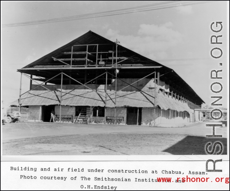 Construction at Chabua airfield during WWII.  Photo The Smithsonian Institute via O. H. Hensley.