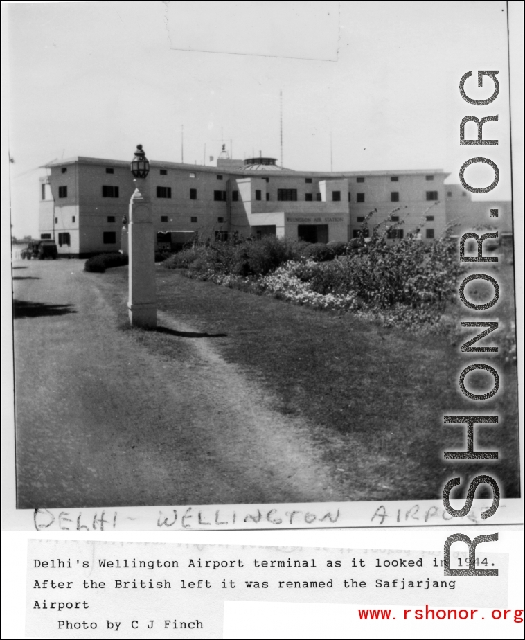 Wellington Airport, Delhi, during WWII, in 1944.  Photo from C. J. Finch.