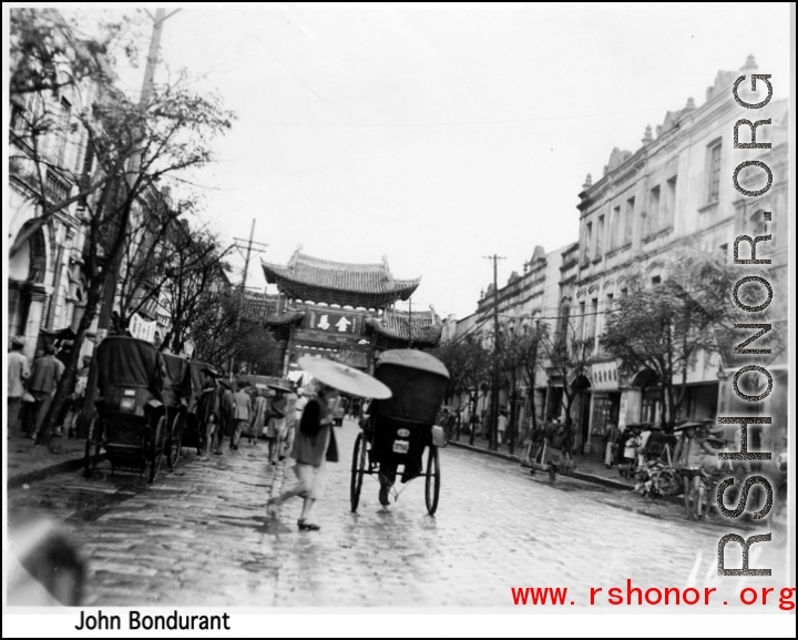 The Golden Horse Gate (paired with nearby Jade Rooster Gate), usually considered a pair: Golden Horse And Emerald Rooster Archway (金马碧鸡坊).  In the CBI during WWII.  Photo from John Bondurant.