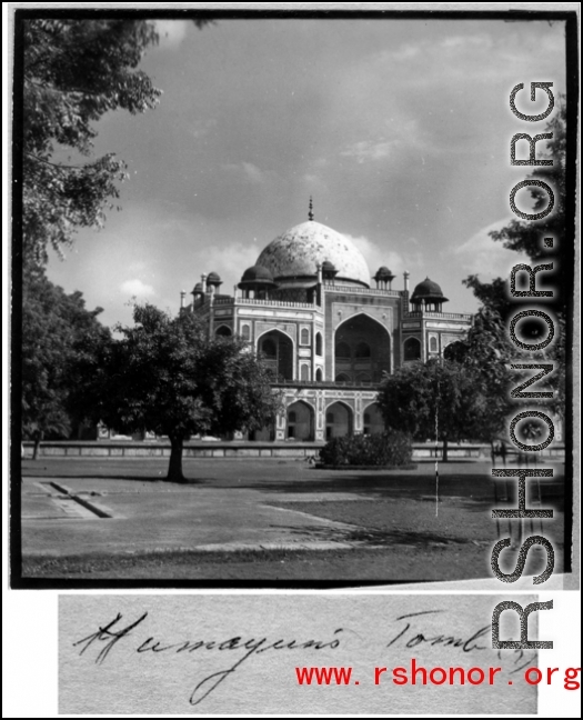 Humayun's Tomb in the CBI during WWII.