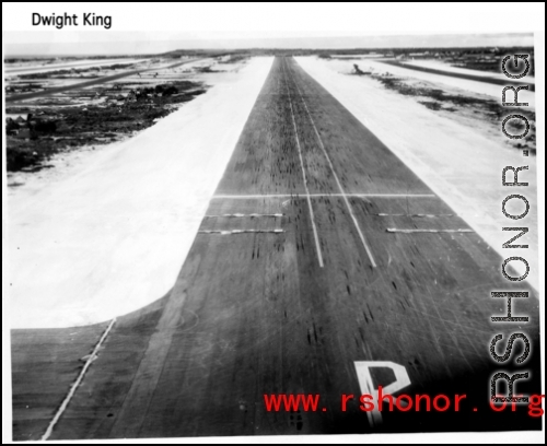 A runway on an airbase somewhere in the CBI during WWII.  Photo from Dwight King.