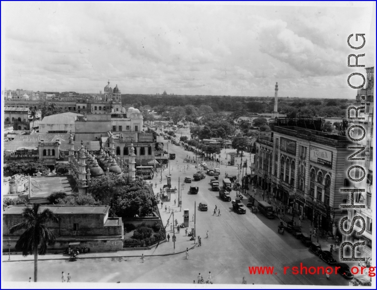 View over a city in India during WWII.