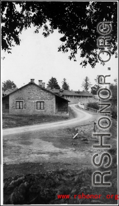 Possible barracks buildings, or accomodations at a rest camp, in India during WWII.