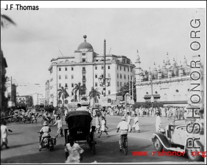 Street in India during WWII.   Photo from J. F. Thomas.