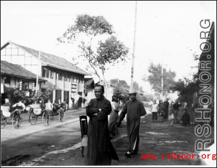 Street in SW China town. In the CBI during WWII.