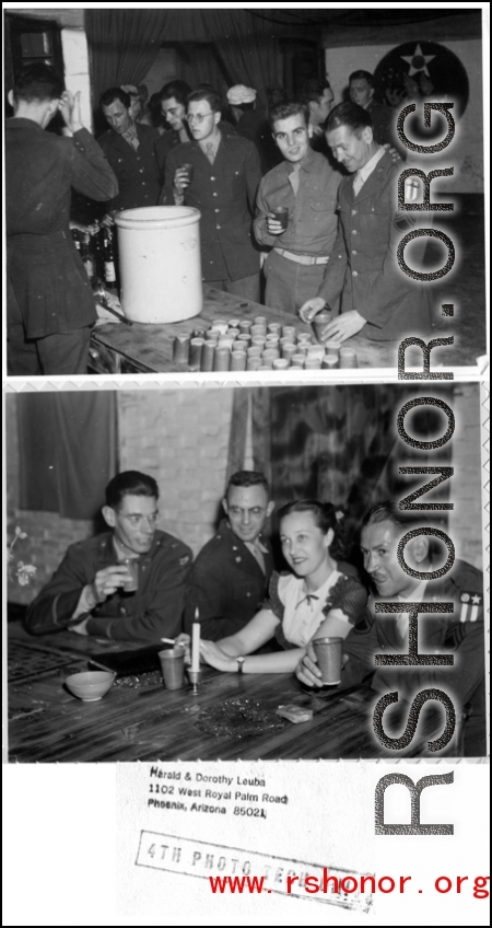 A party and dance at the Hostel #10 Officer's Club on January 19, 1945. Images provided by Dorothy Yuen Leuba.