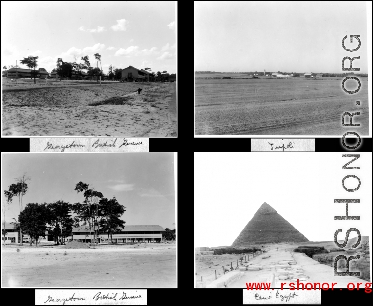 British Guiana, Tripoli, and Egypt during WWII, seen by a B-24 bomber crew as they flew back to the US after the war.