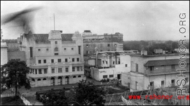 From inside Grand Hotel toward Firpo's, Calcutta June 1943. 