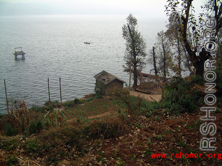 Remains of the old tennis courts at the American Camp Schiel rest camp, to the east of Kunming at the north end of Yangzonghai (阳宗海) lake, in 2007.